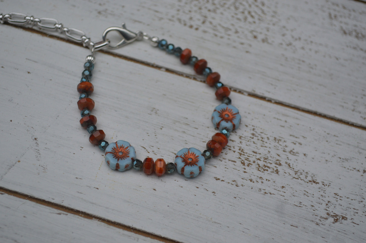 Czech Glass Flower Bracelet