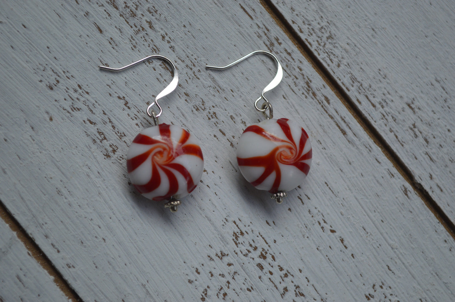 Glass Peppermint Earrings