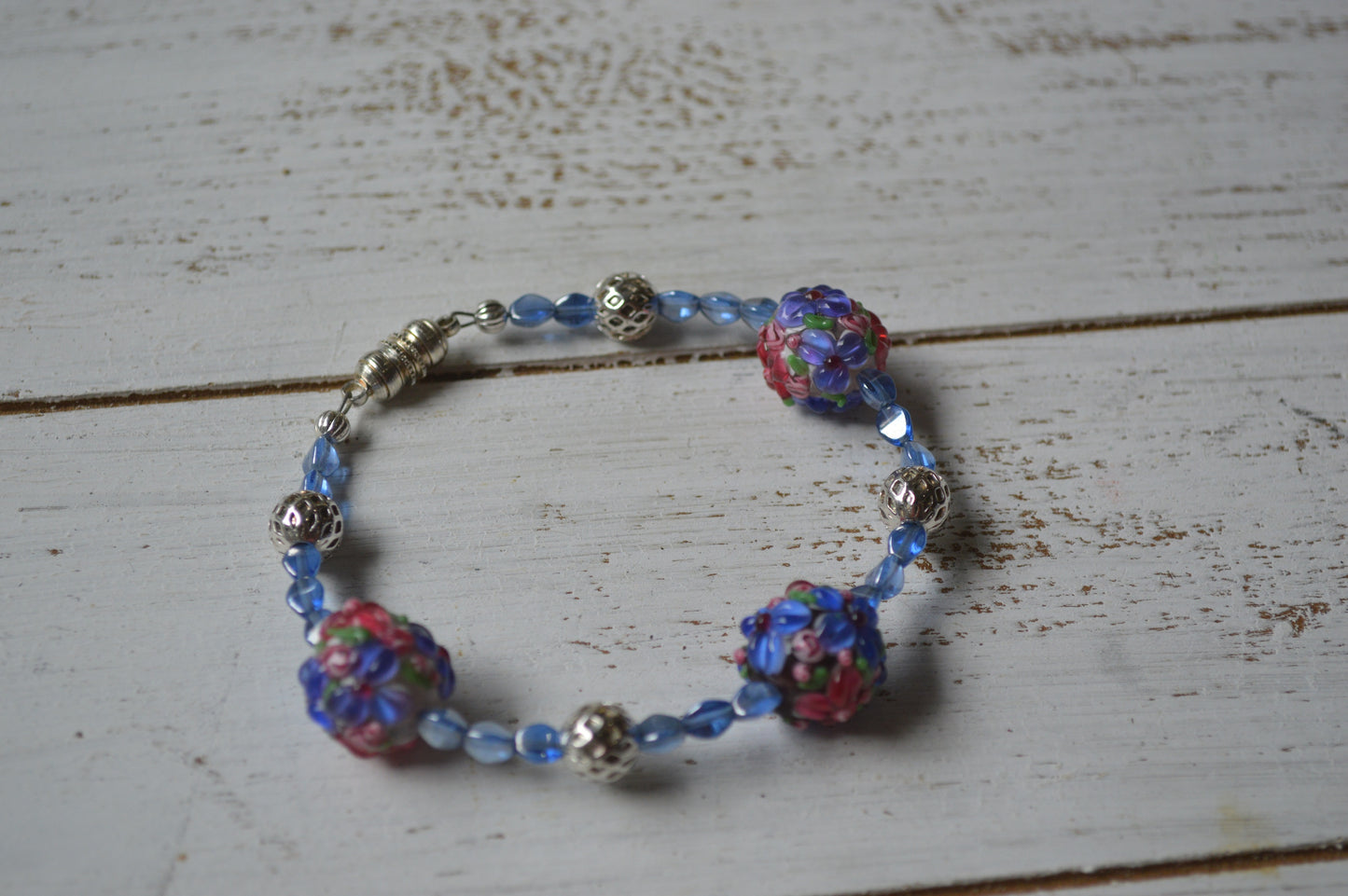 Artisan Glass Flower Bracelets