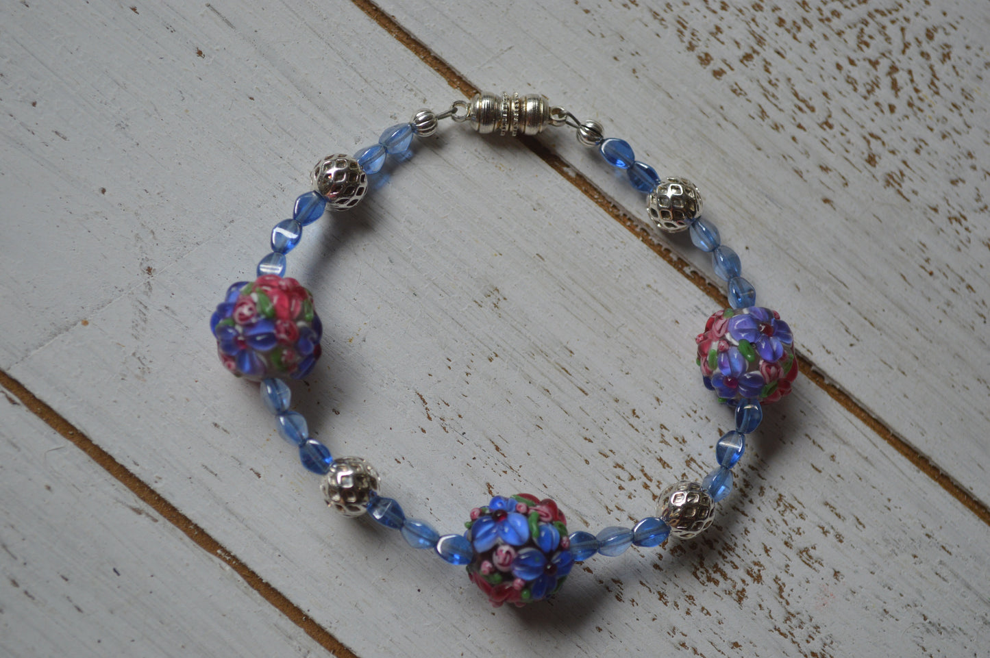 Artisan Glass Flower Bracelets