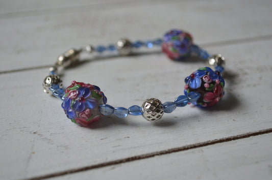 Artisan Glass Flower Bracelets