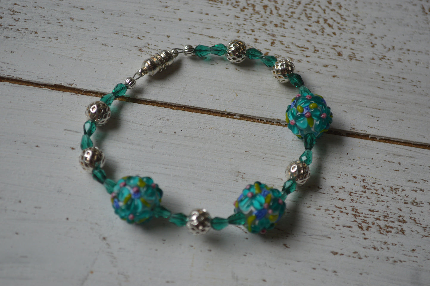 Artisan Glass Flower Bracelets