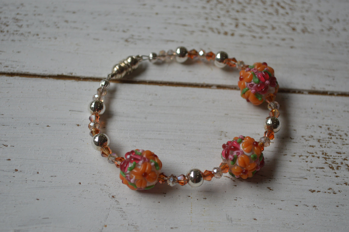 Artisan Glass Flower Bracelets