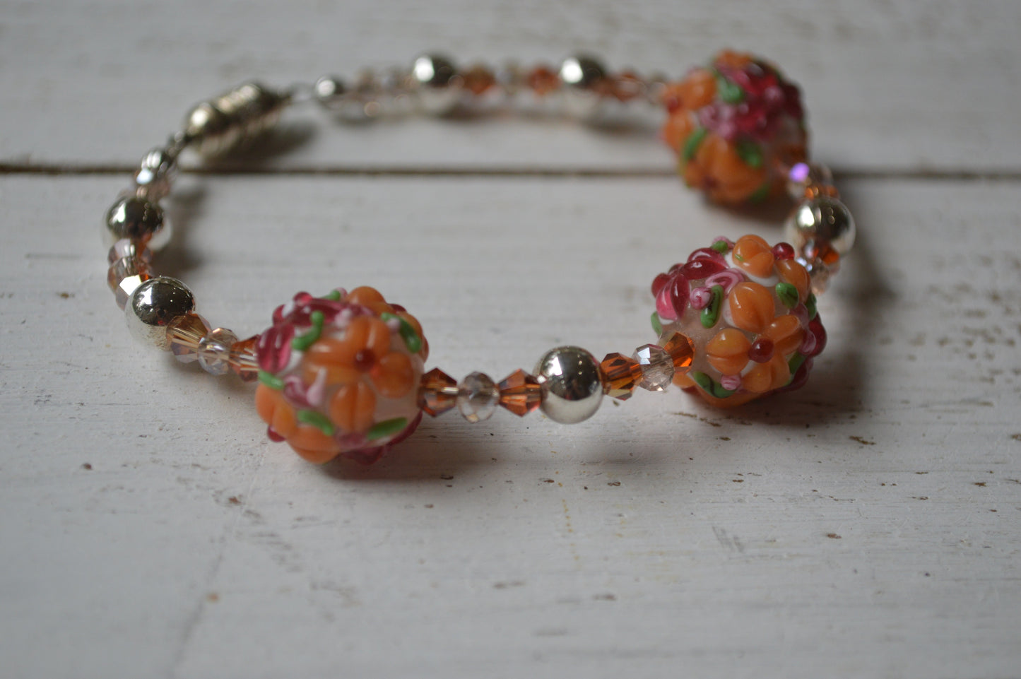 Artisan Glass Flower Bracelets